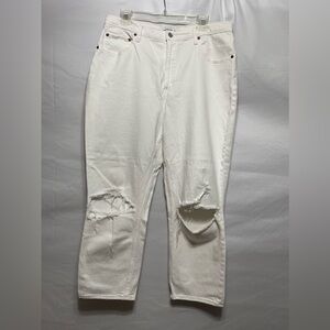 Abercrombie & Fitch The Ankle Straight Ultra High Rise ripped Jeans